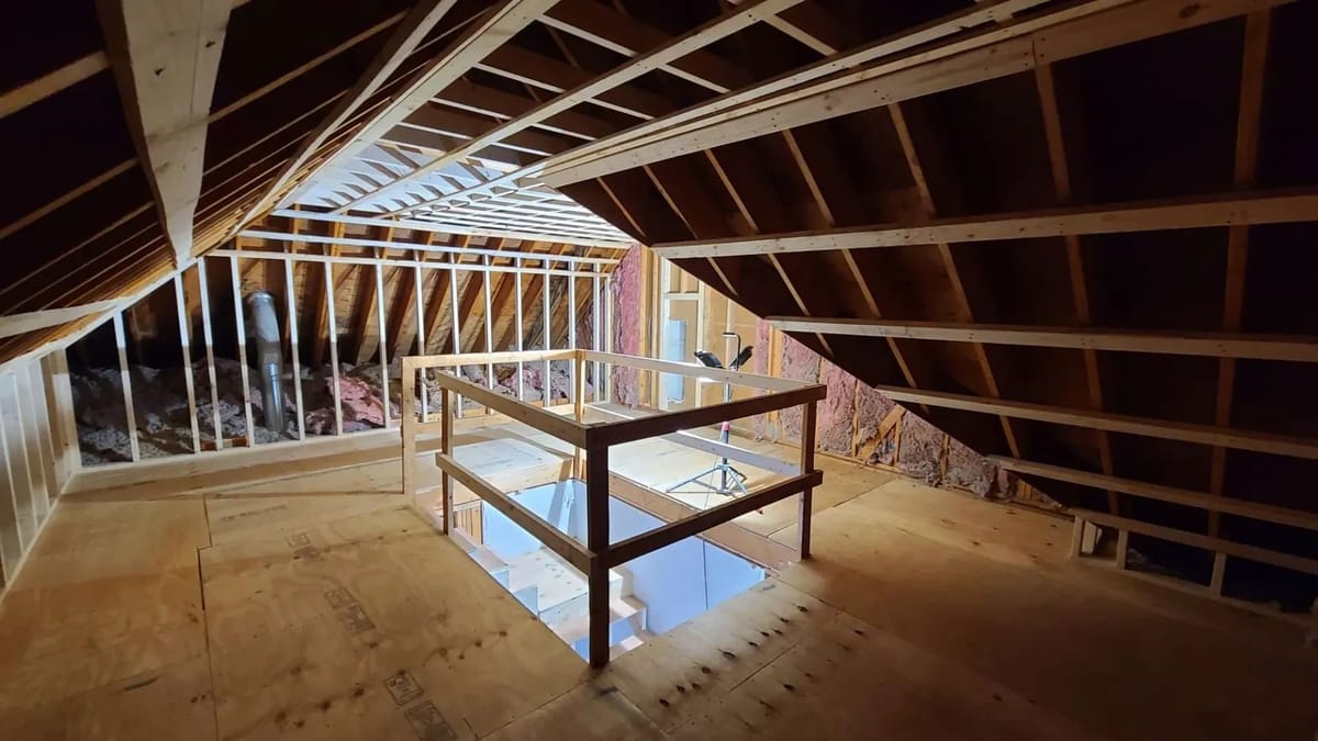 Home renovation: attic conversion, framing stage