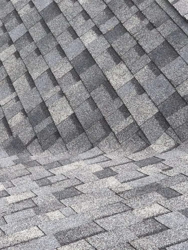 Roof replacement: architectural shingles, close up