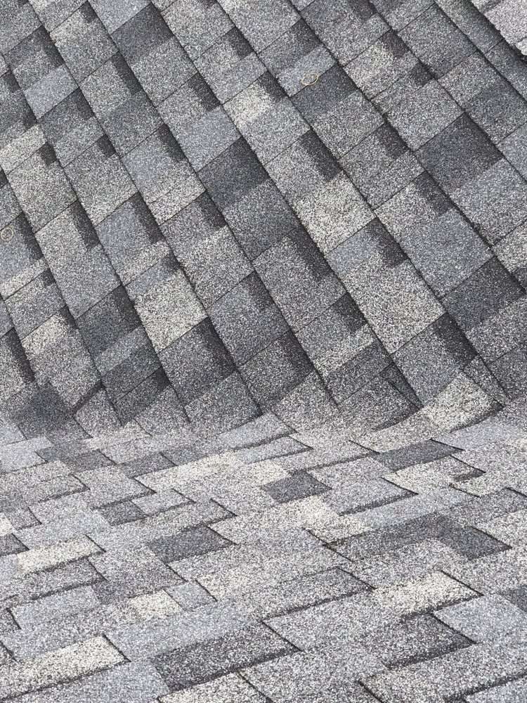 Close-up of new architectural asphalt shingles